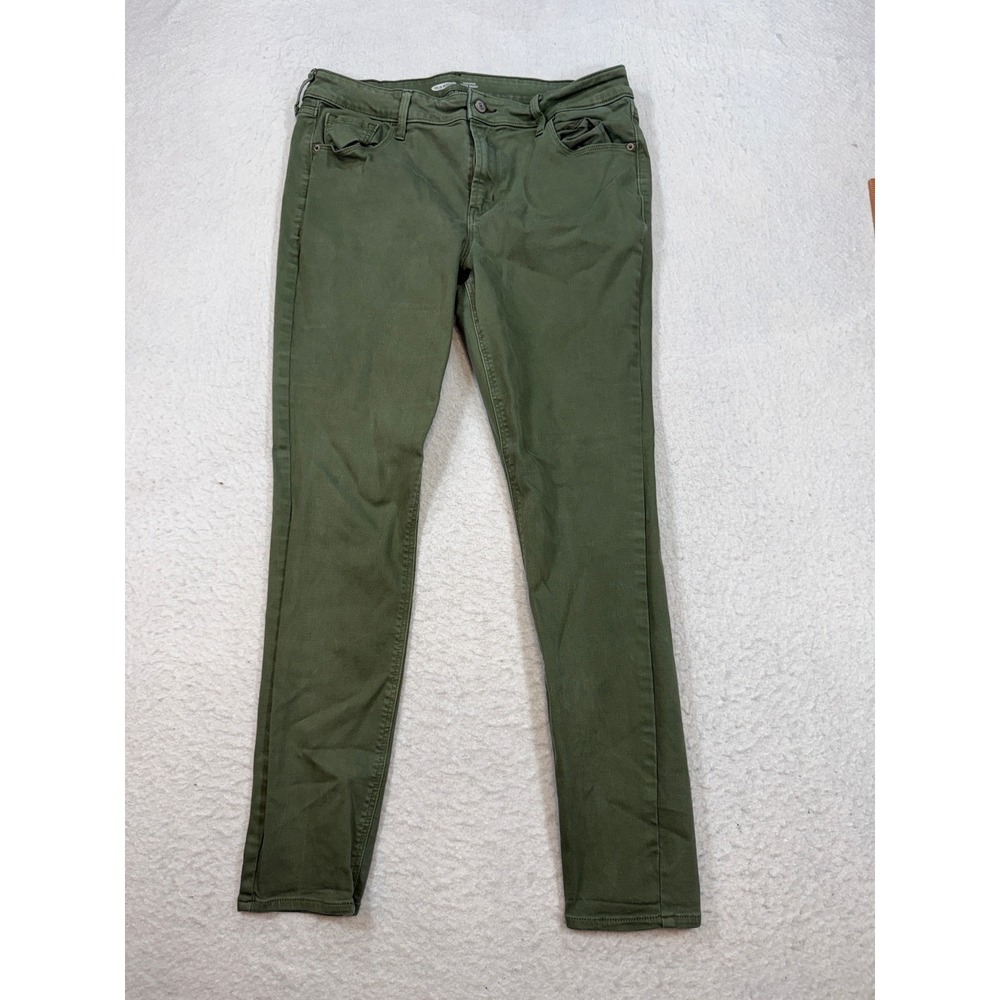 Old Navy Rockstar Super Skinny Mid-Rise Pants Olive Green Size 14
